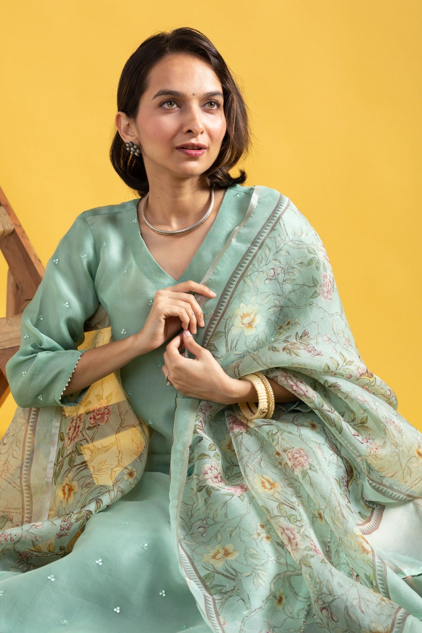 Grace Green Kurta Set For Women