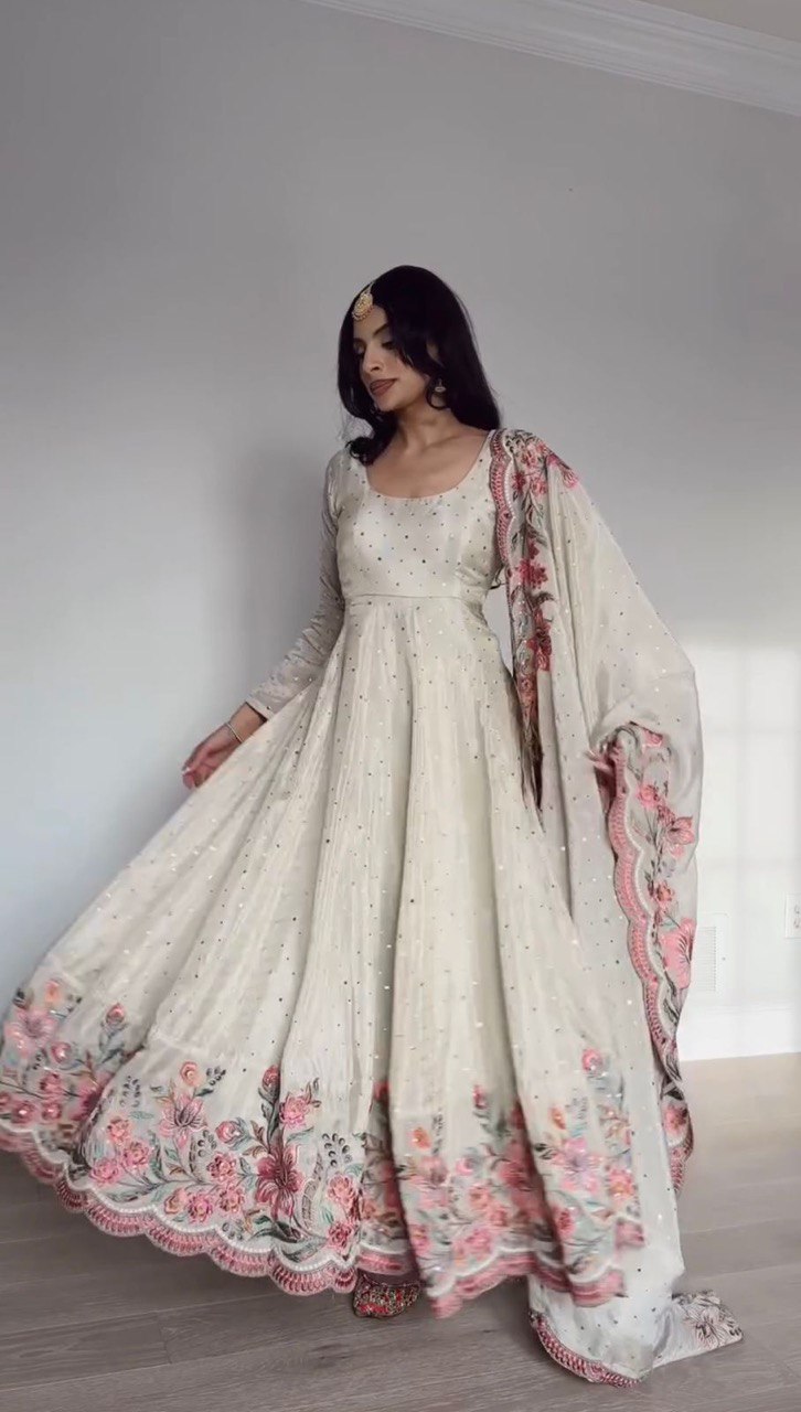 Aarushi Heavy Pure Vichitra Silk Gown by My Store