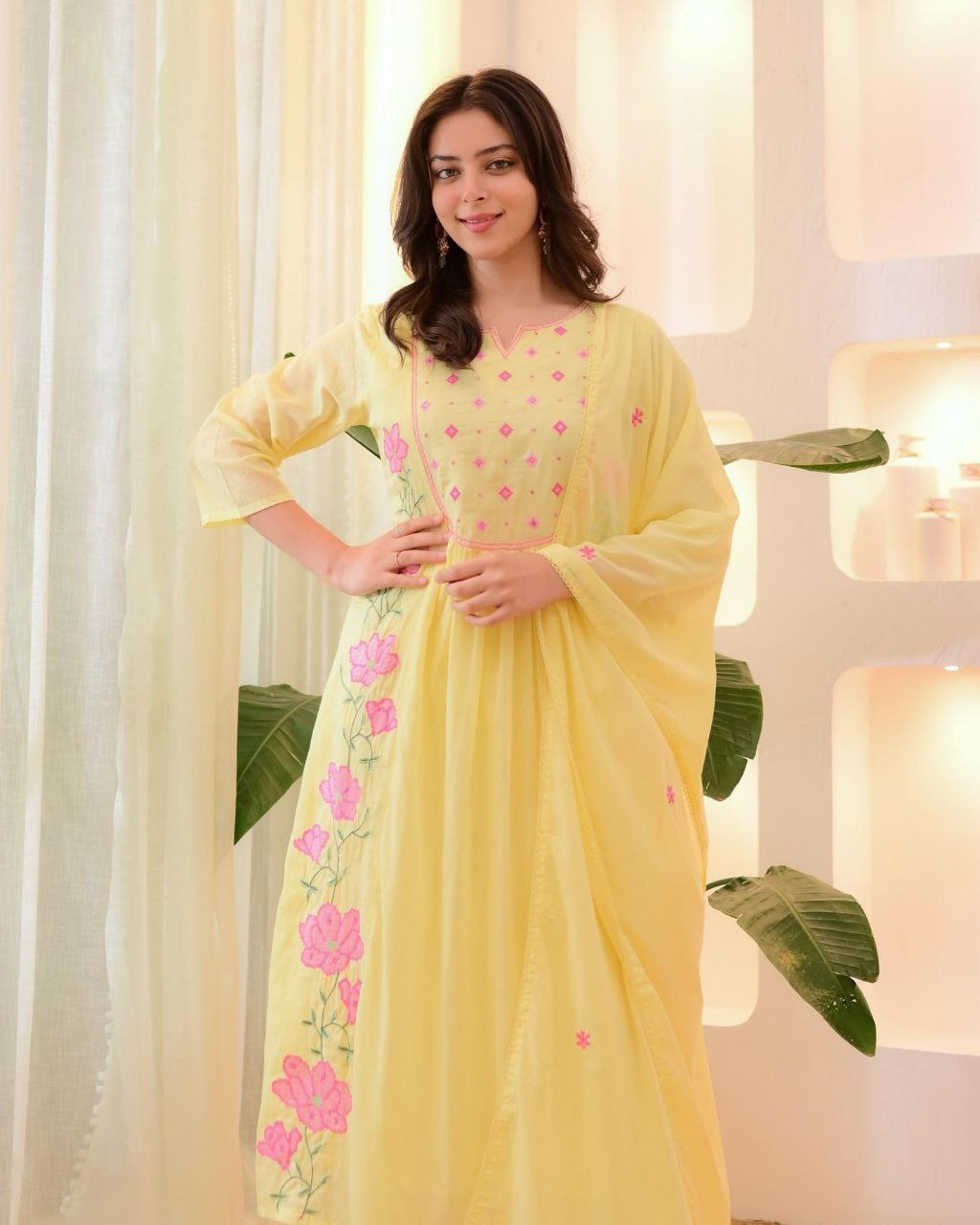 Pastel Sunshine yellow kurta set for Women