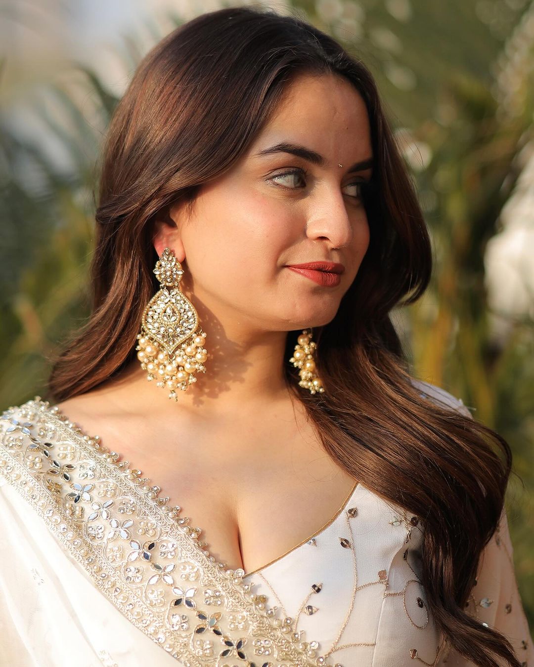 Full Heavy Work White Color Georgette Anarkali Gown by My Store
