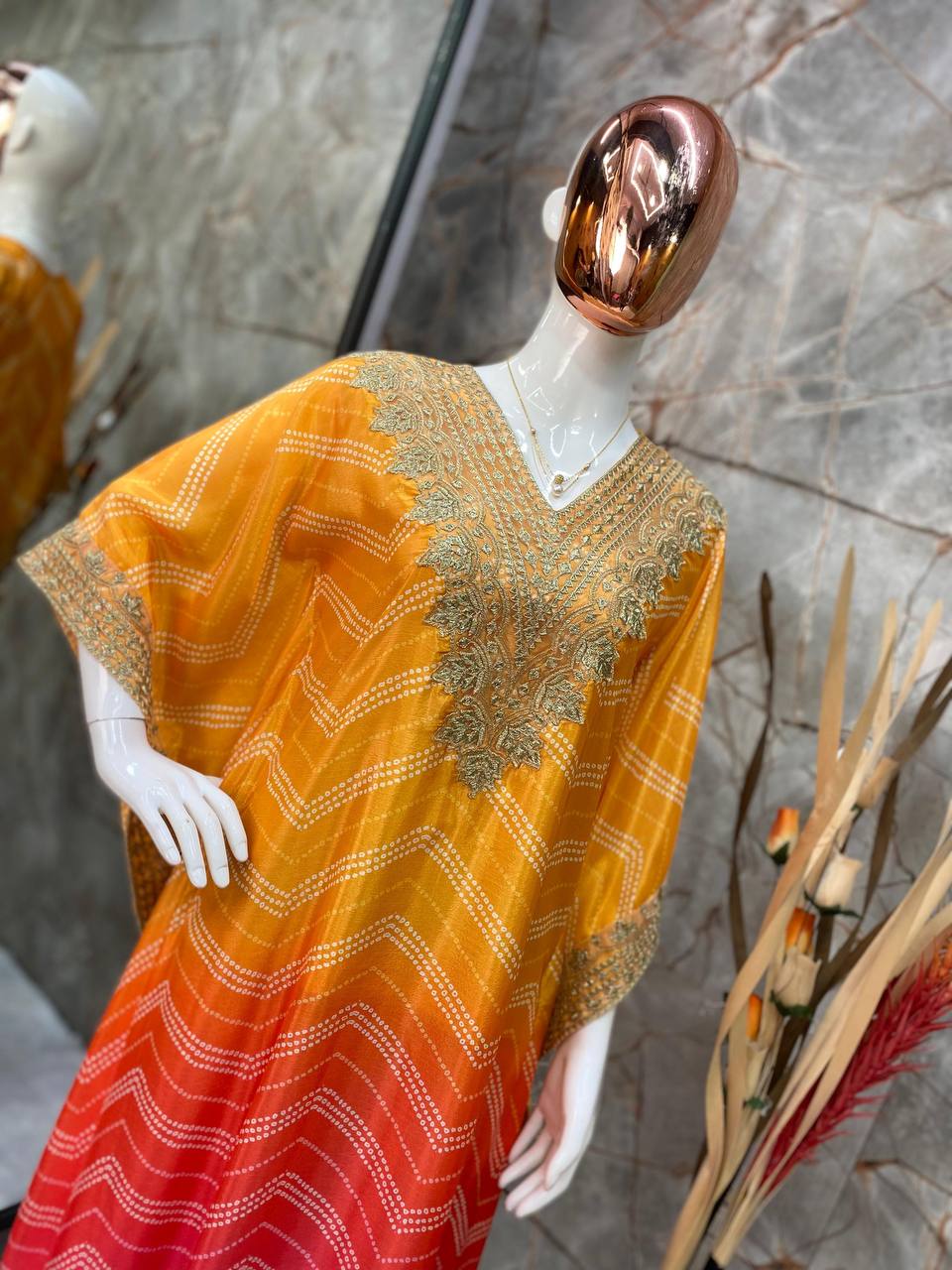 Designer Chinon Yellow Kurta Set
