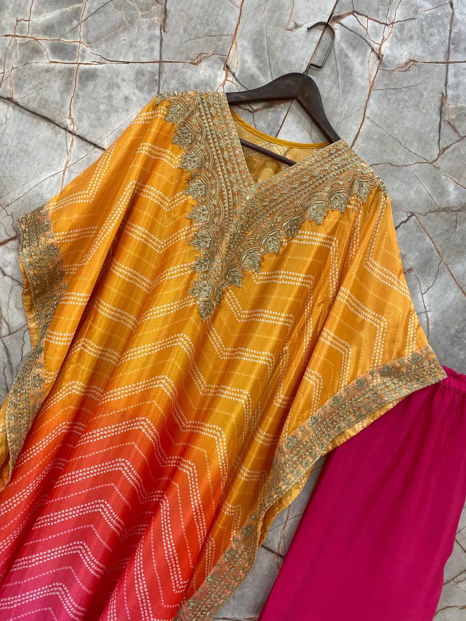 Designer Chinon Yellow Kurta Set