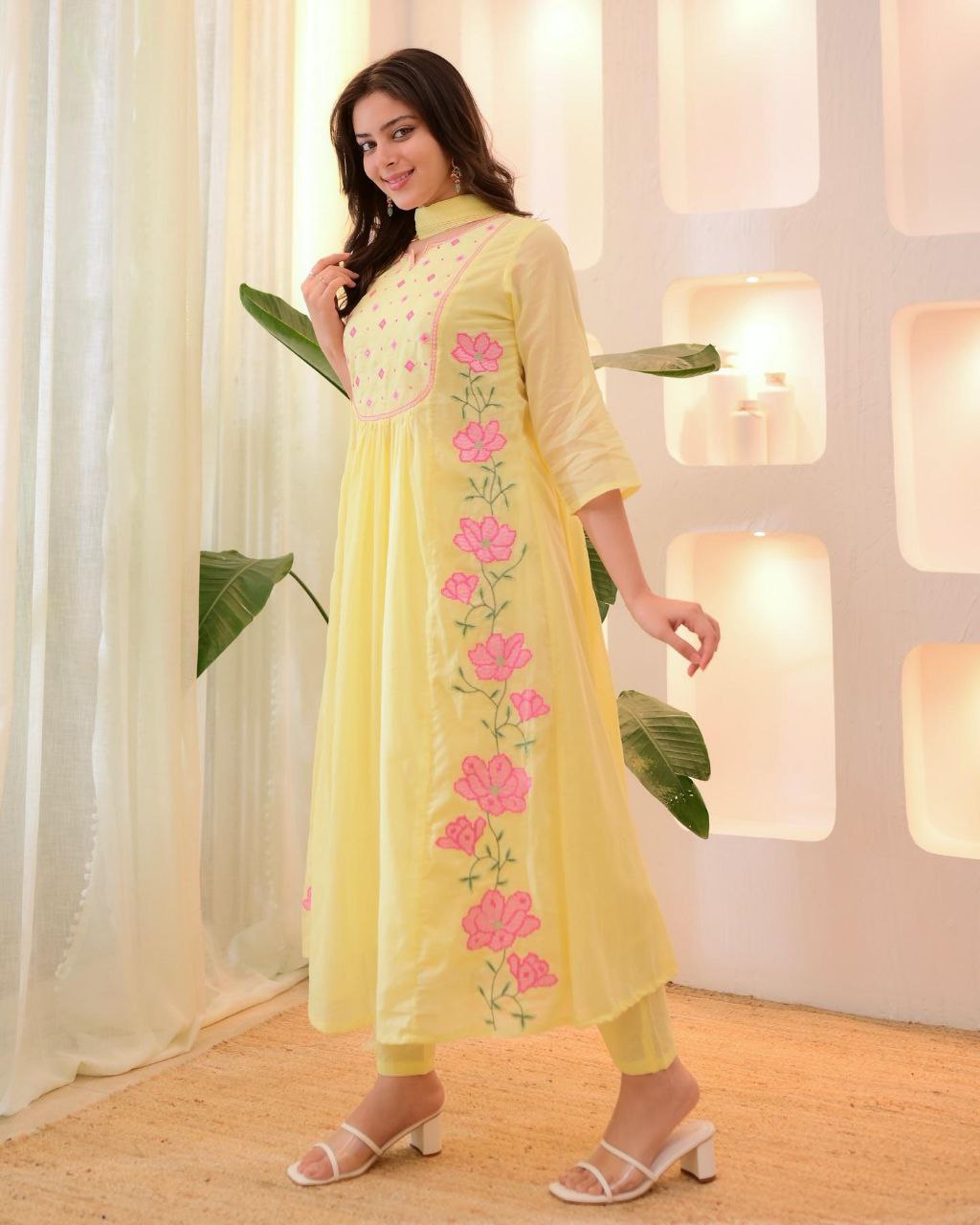 Pastel Sunshine yellow kurta set for Women