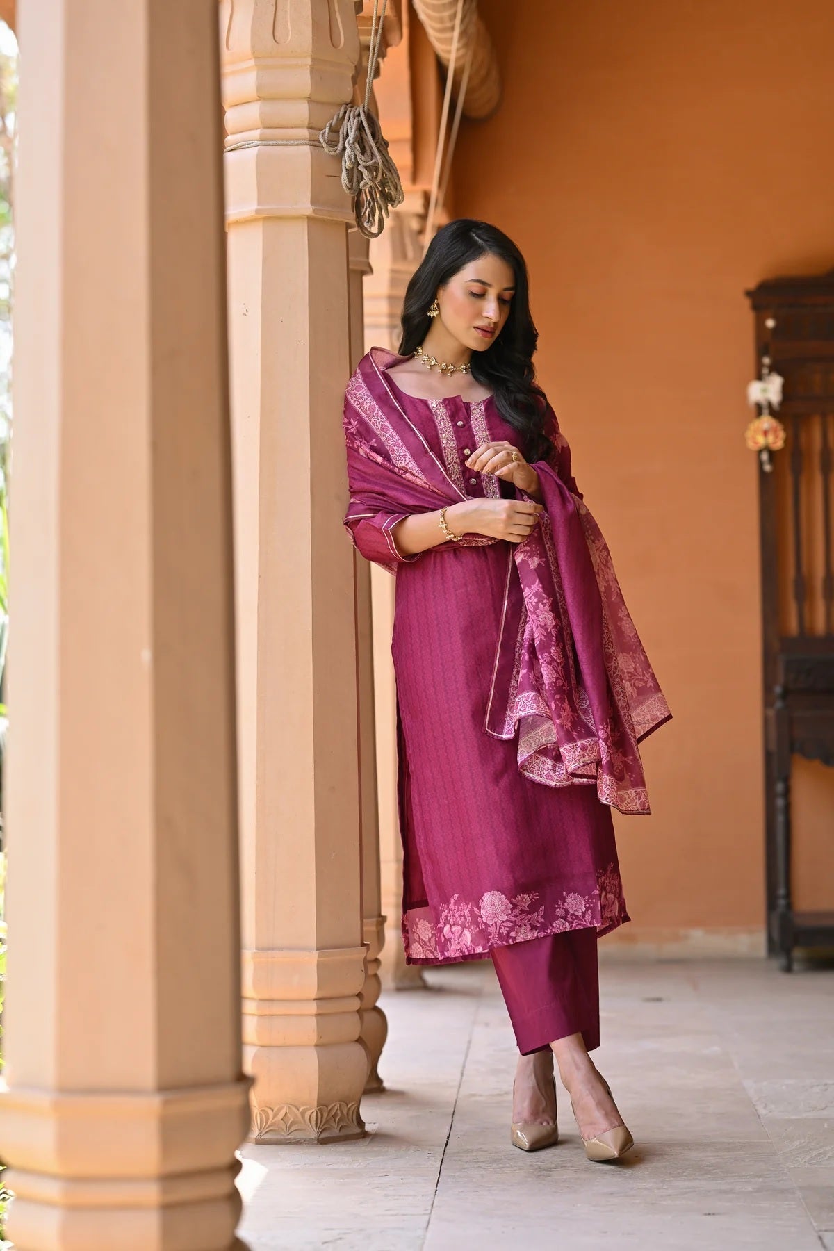 Summer Special Rayon Pink Kurta Set