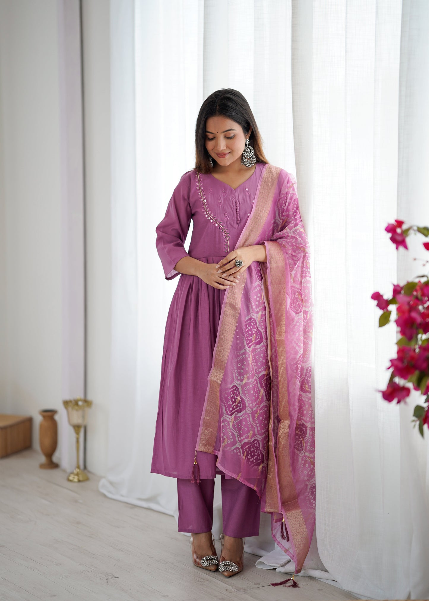 Beatifull Purple Kurta Set For Festival Wear