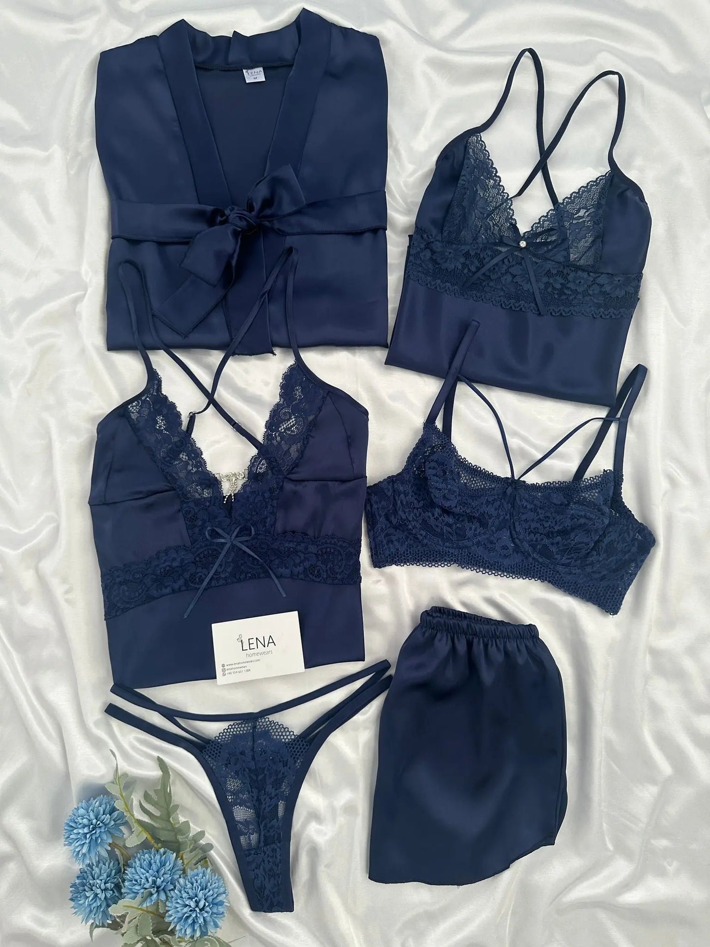 Women Pajamas Sets Silk Satin Solid Pyjama Set Sexy Pajama with Pad Lace Night Suits Sleepwear Home Clothes - My Store