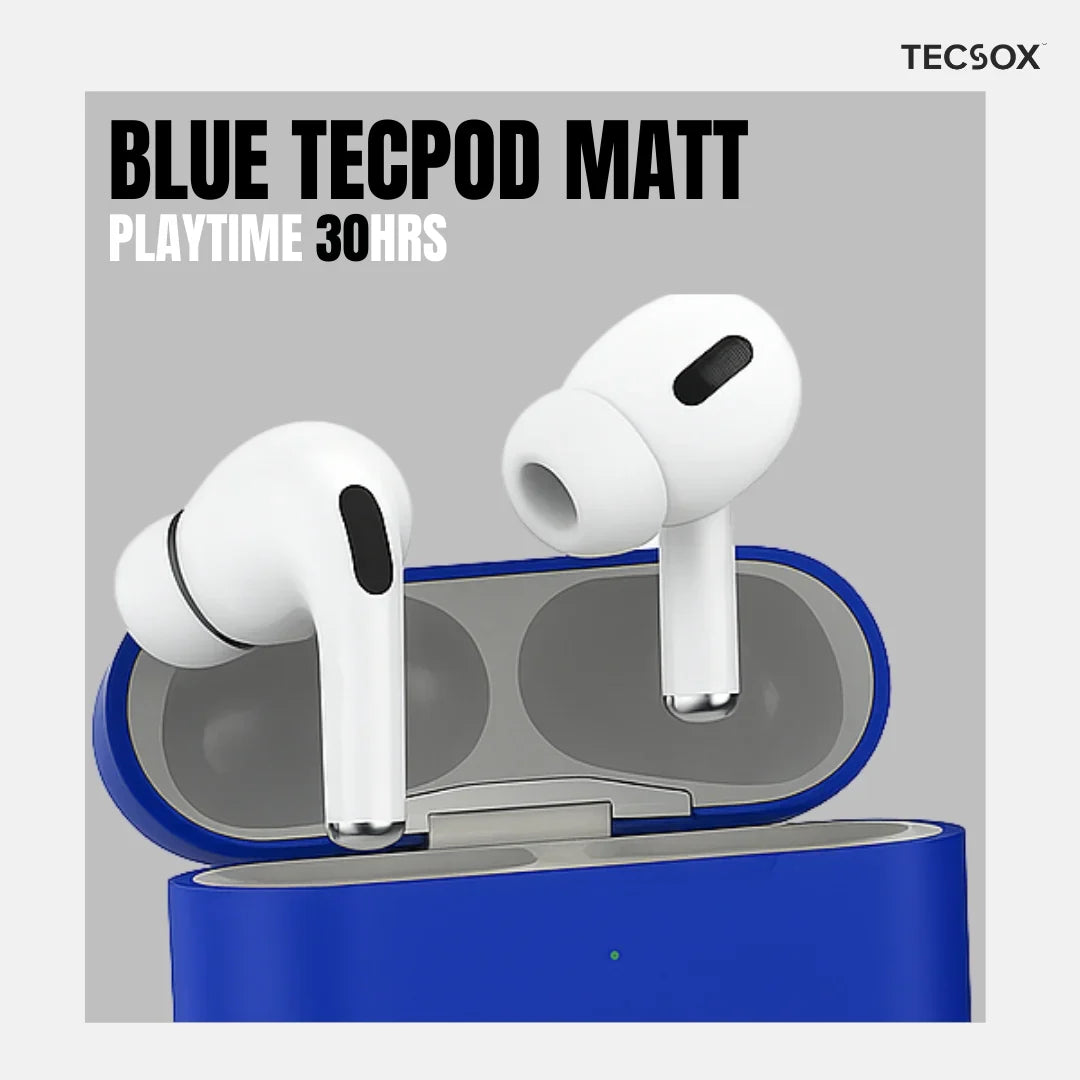 TecPod Pro Earbuds 30Hr Playtime | 5.3 V Bluetooth Earbuds | Deep Bass | Water Resistant