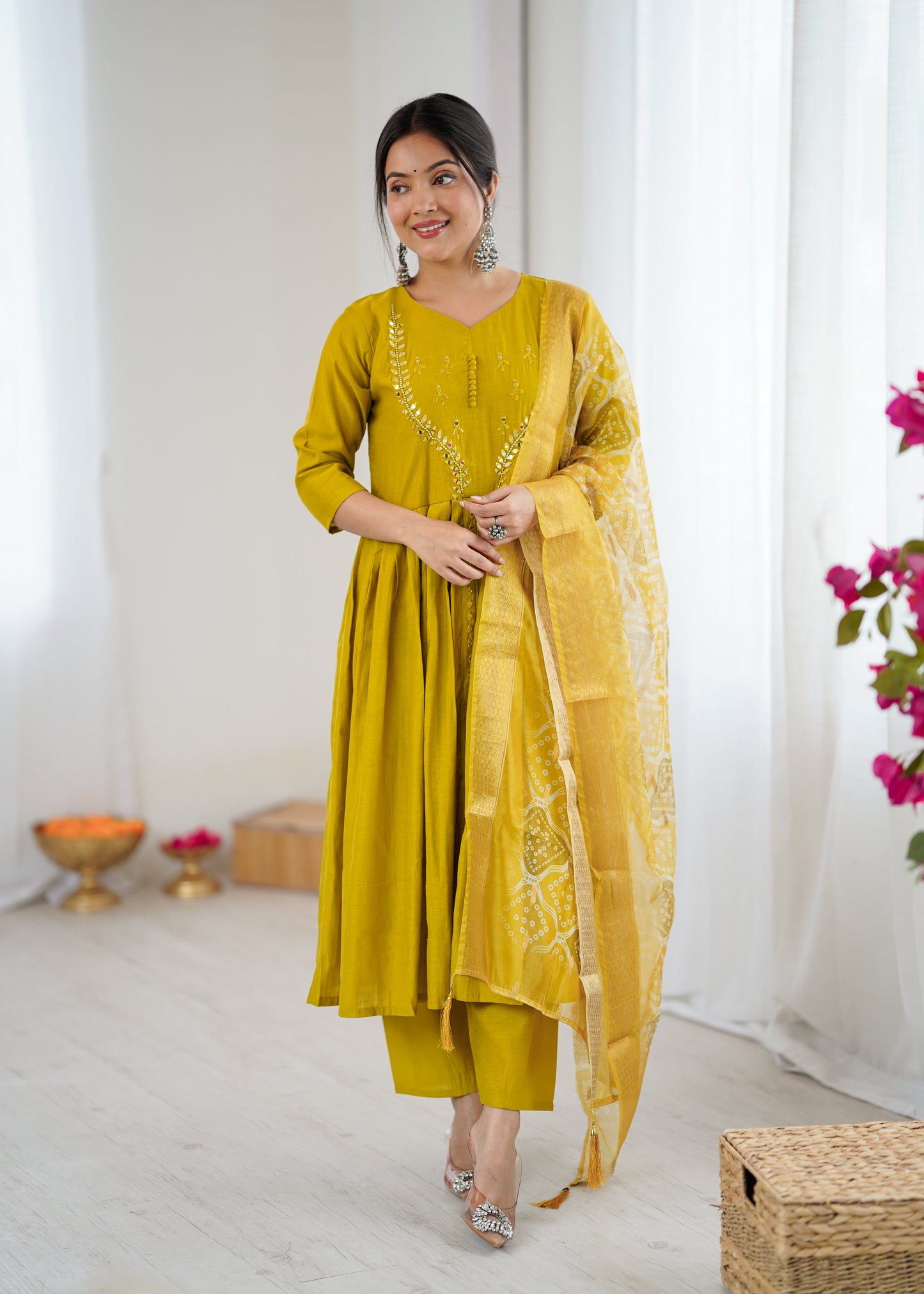 Festival Wear Yellow Kurta Set For Women