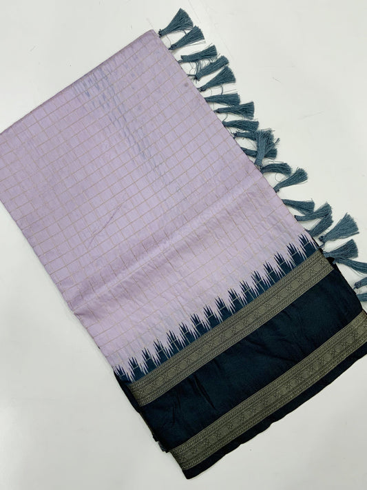 Regal Soft Silk Satin Chex Saree by My Store