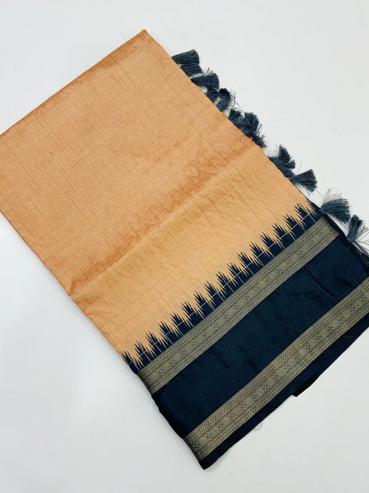 Graceful Soft Silk Satin Chex Saree by My Store