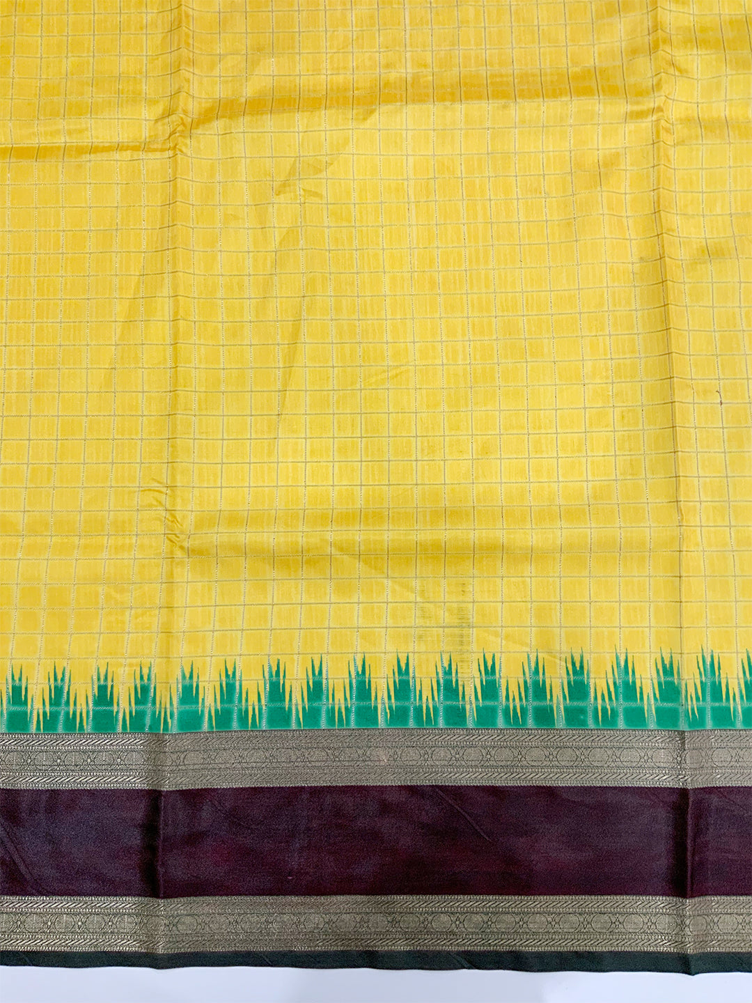 Opulent Soft Silk Satin Chex Saree by My Store