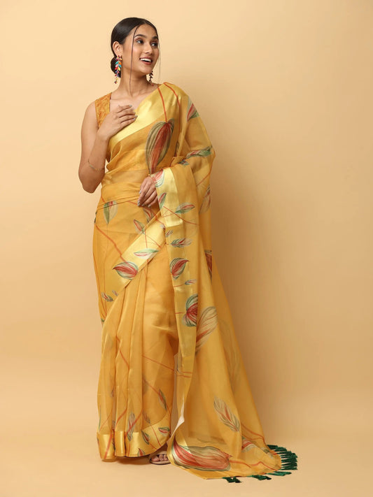 Soft Organza Digital Print Party Wear Saree by My Store