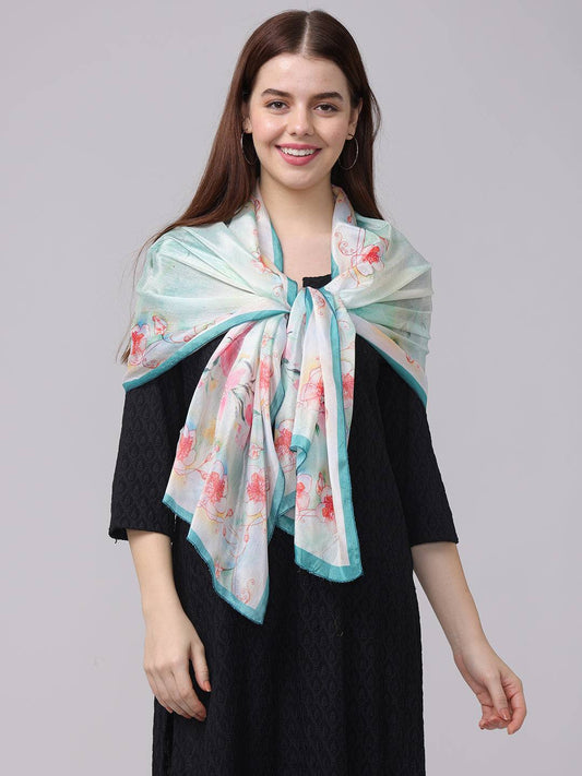 Elegant Floral Sheer Scarf by My Store