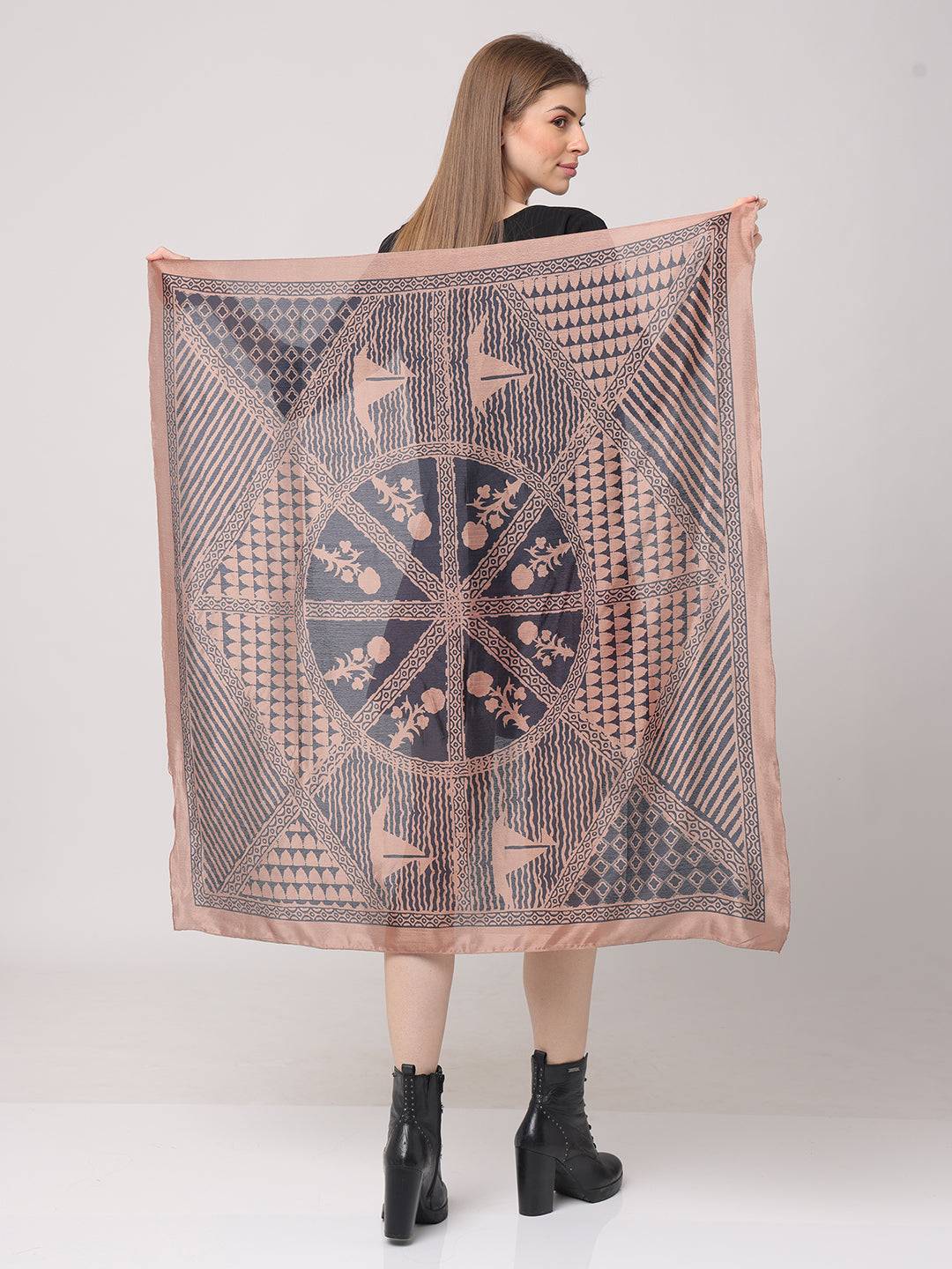 Chic Geo Pink-Black Scarf by My Store