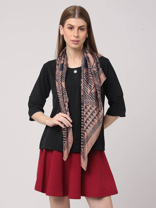 Chic Geo Pink-Black Scarf by My Store
