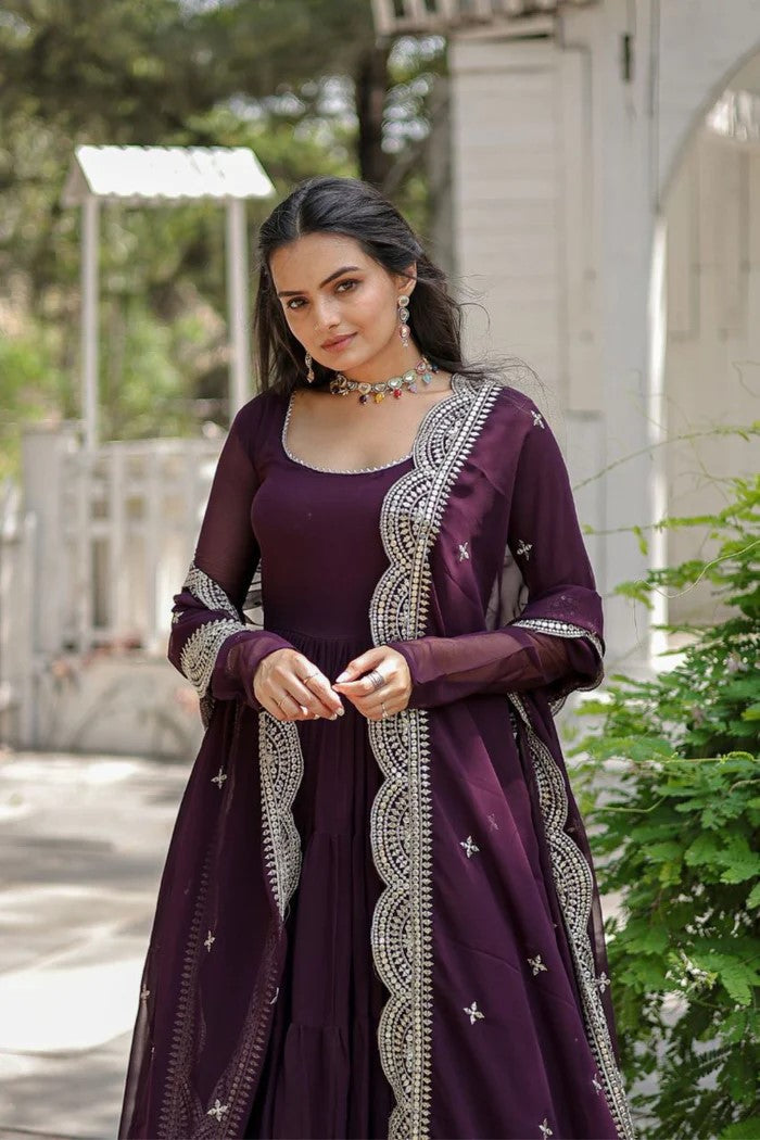 Georgette Party Wear Ready Made Anarakali Suit