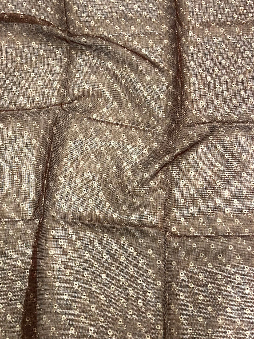 Brown Kota Doriya Floral Cut Work Saree by My Store