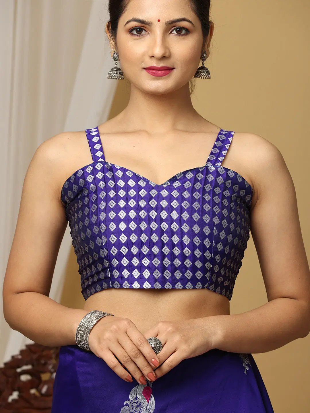 Banarasi Katan Silk Purple Colour Kanchi Zari Weaving Saree