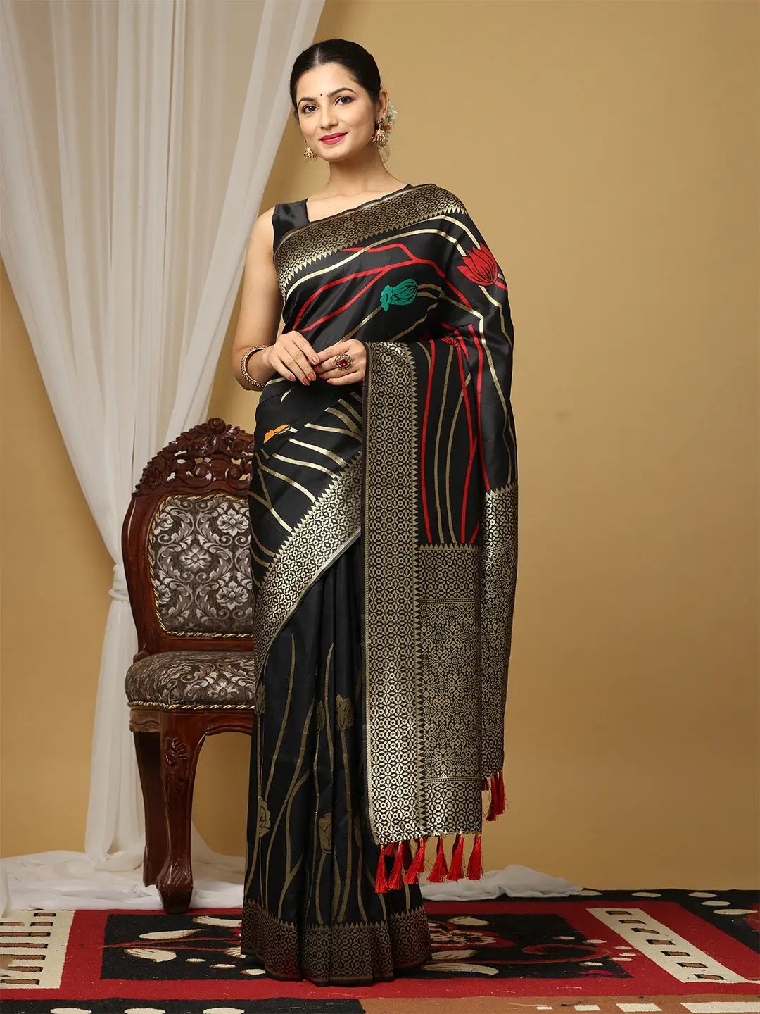 Banarasi Katan Silk Zari Design Festive Wear Saree by My Store