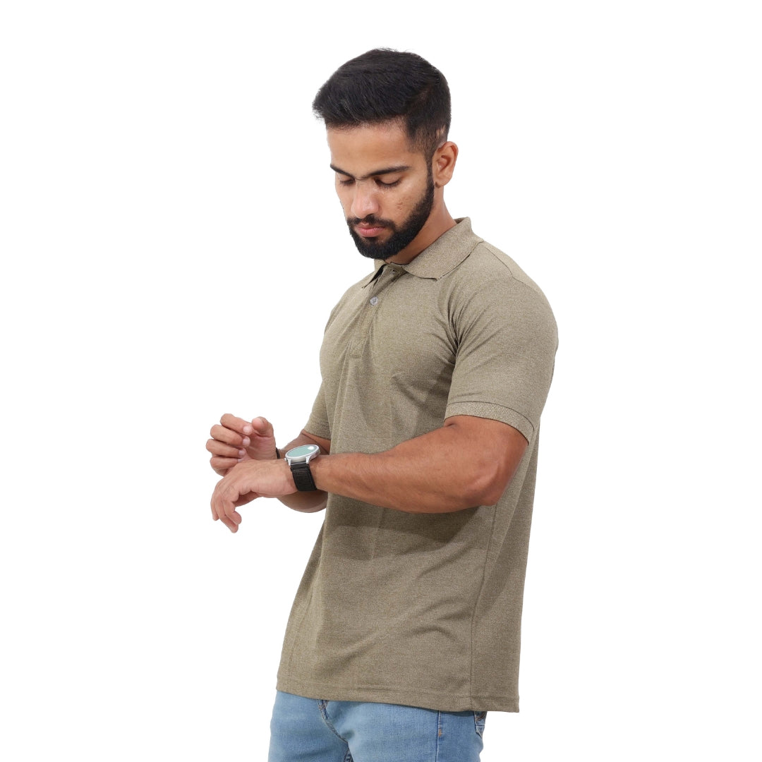 Men Polo T-Shirt Half Sleeves Brown