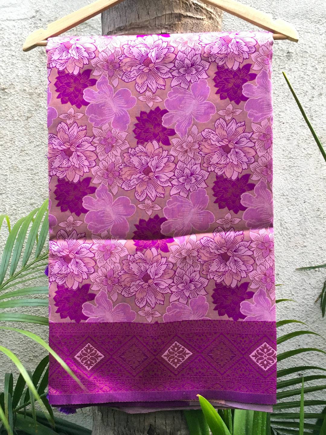 Lavender Soft Silk Butta Weaving Saree by My Store