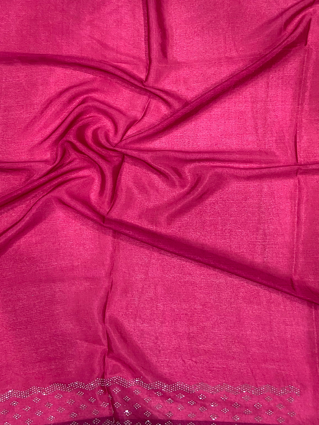 Mustard Poly Chiffon Diamond Swaroski Work Saree by My Store