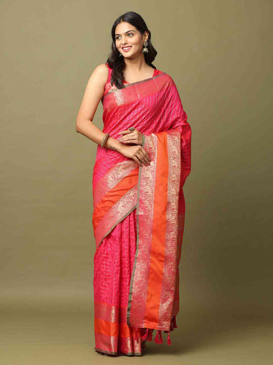 Soft Silk Woven Design Zari Kanchi Blend Banarasi Saree by My Store