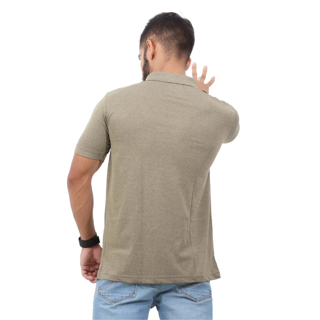 Men Polo T-Shirt Half Sleeves Brown