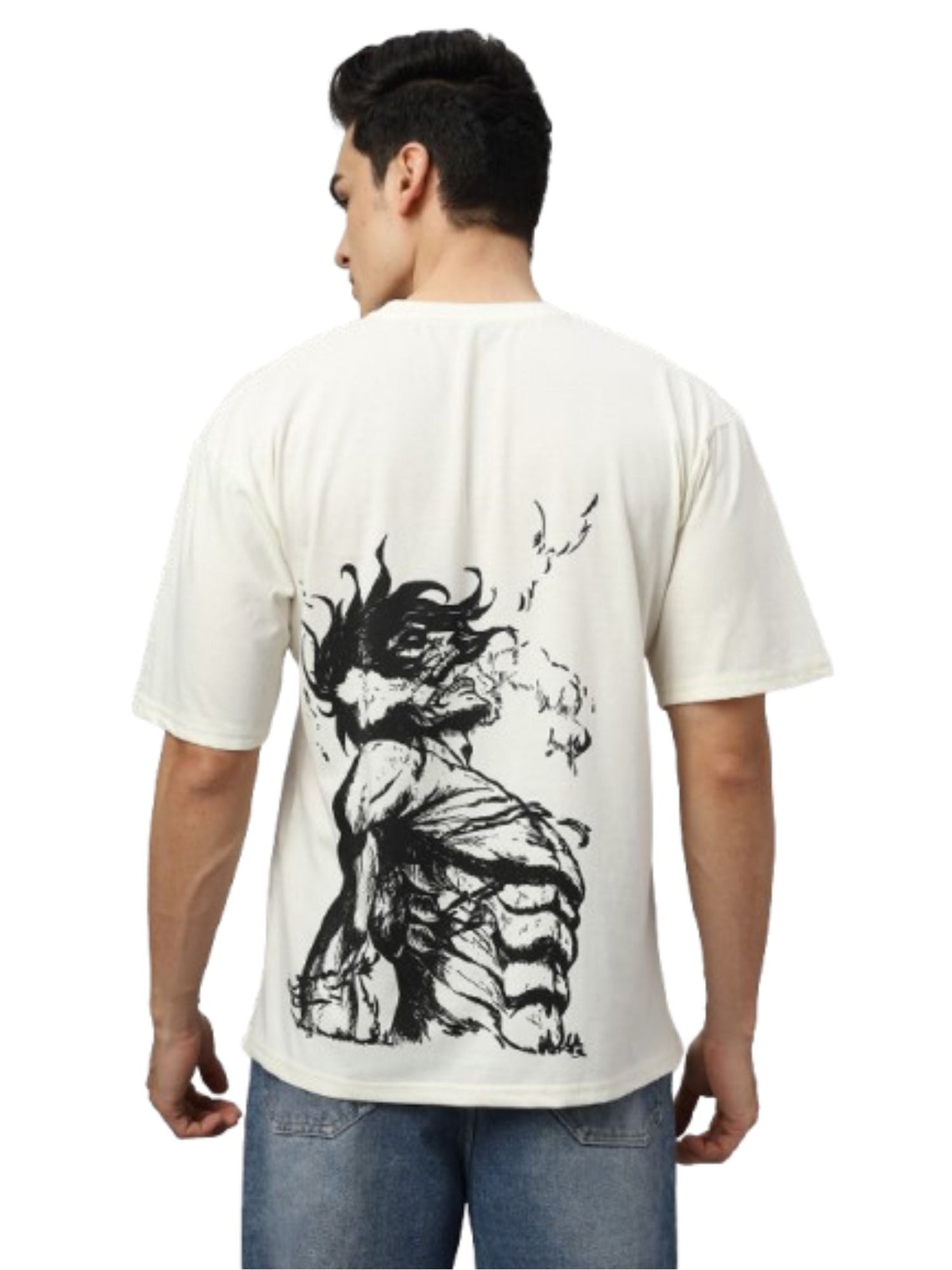 Oversized T shirt Back print OFF-WHITE - AttackofTitan