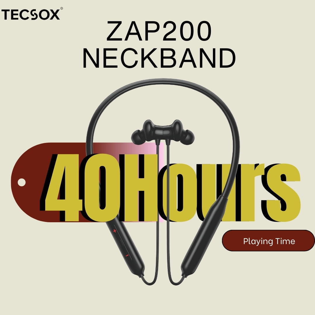 Zap200 Bluetooth Neckband | 40 Hr | High Bass | IPX Water Resistant