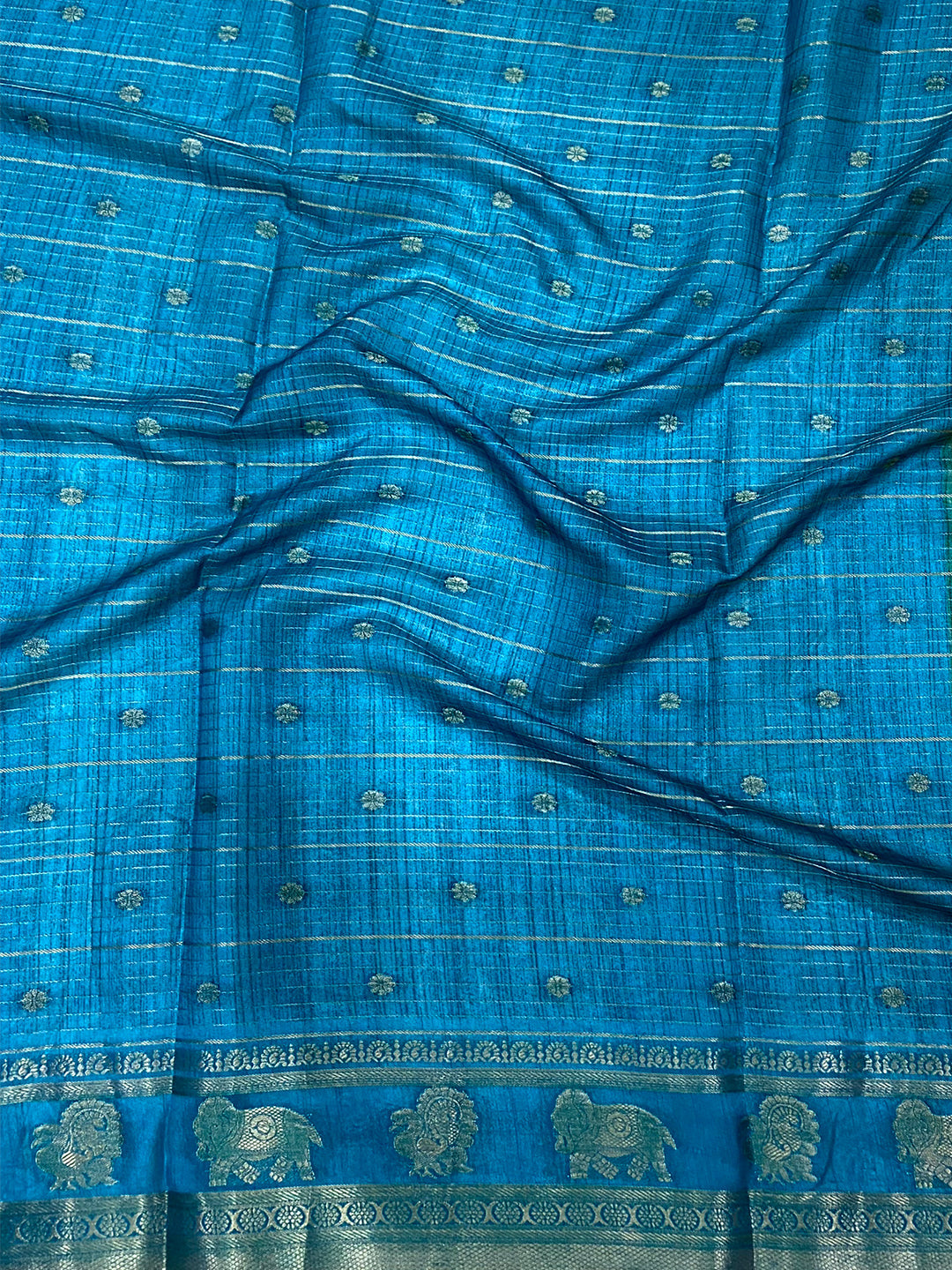 Yellow Soft Dola Silk Striped Print Saree