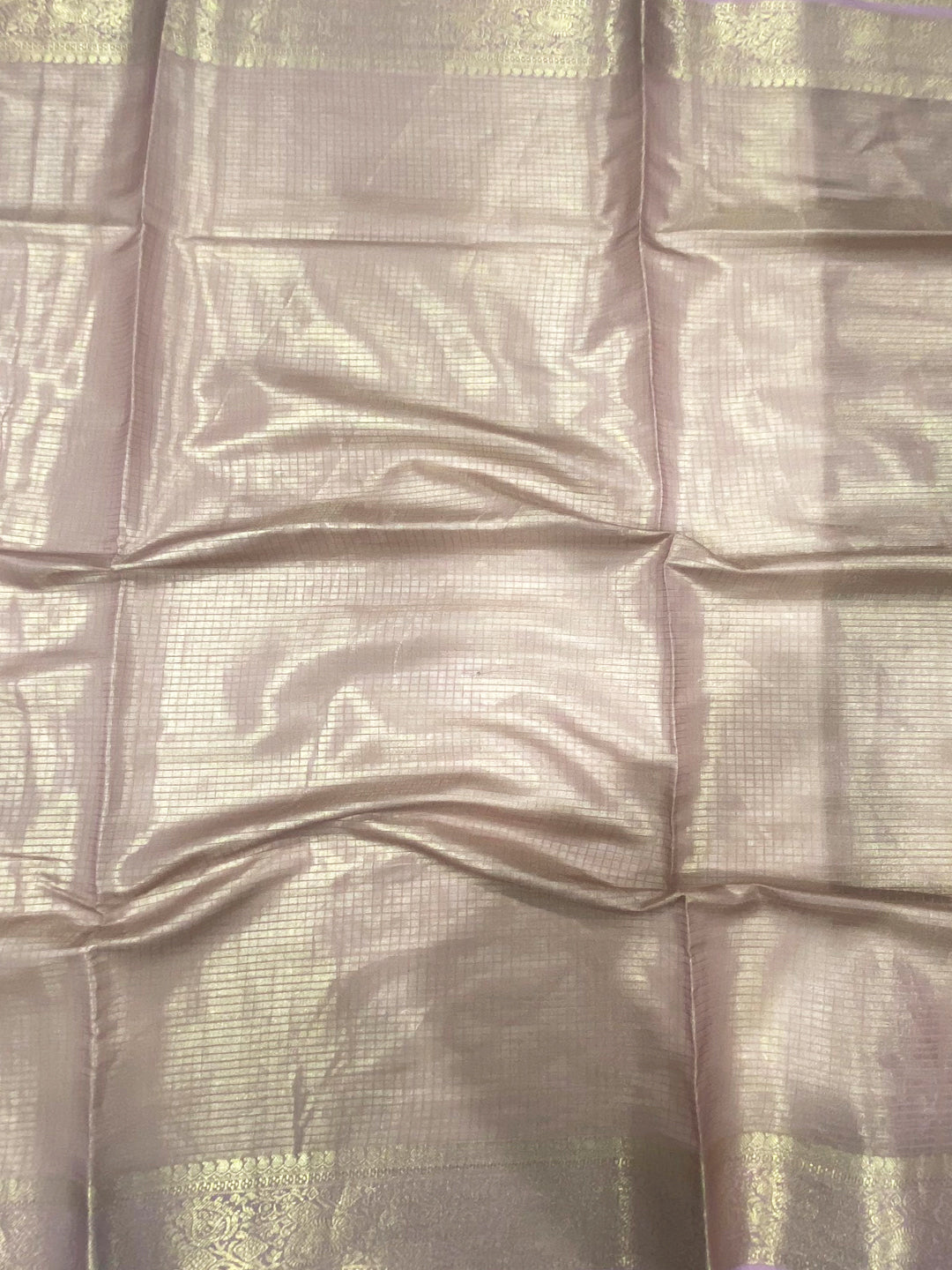 Stylish Lavender Self Gold Zari Floral Print Saree by My Store