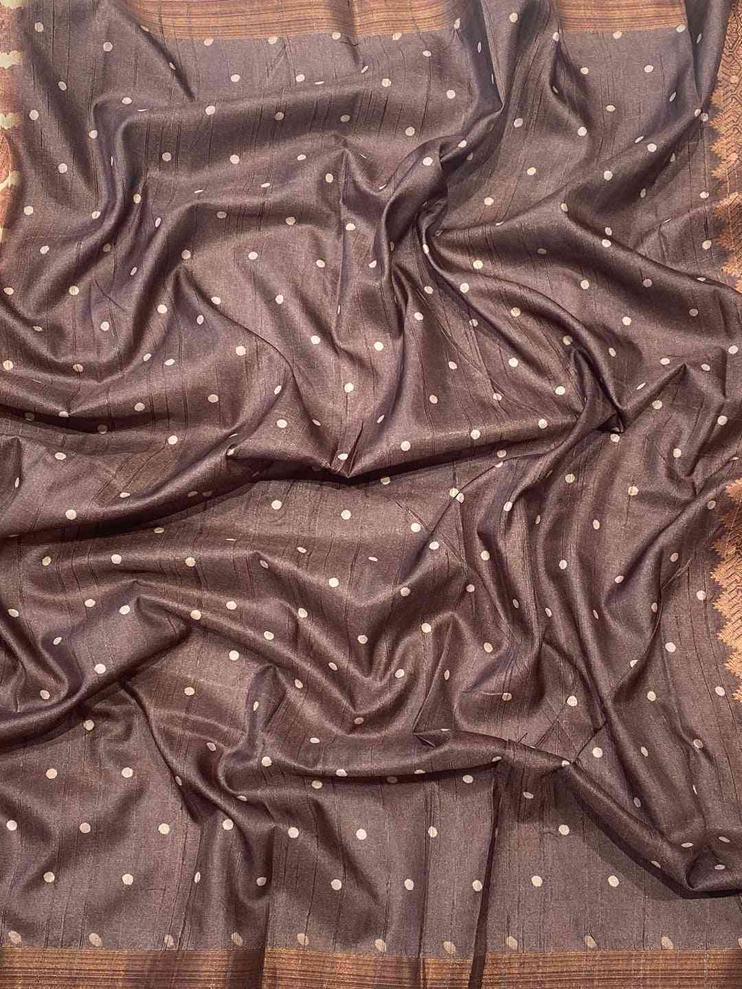 Beautiful Pure Tussar Ghicha Silk Digital Print Saree