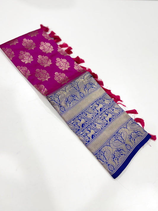 Royal Purple Woven Design Banarasi Saree by My Store