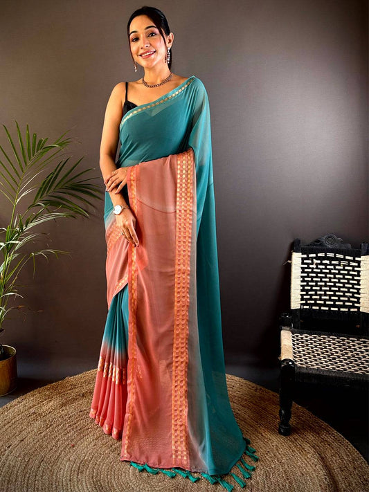 Rama Soft Georgette Concept Colour Saree by My Store
