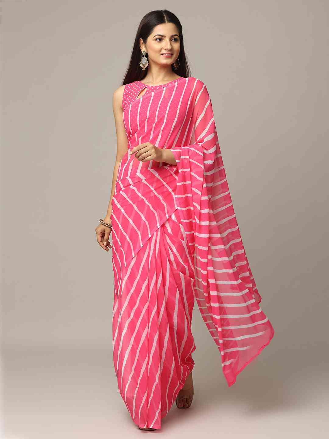 Leheriya Soft Georgette Digital Print Party Wear Saree by My Store