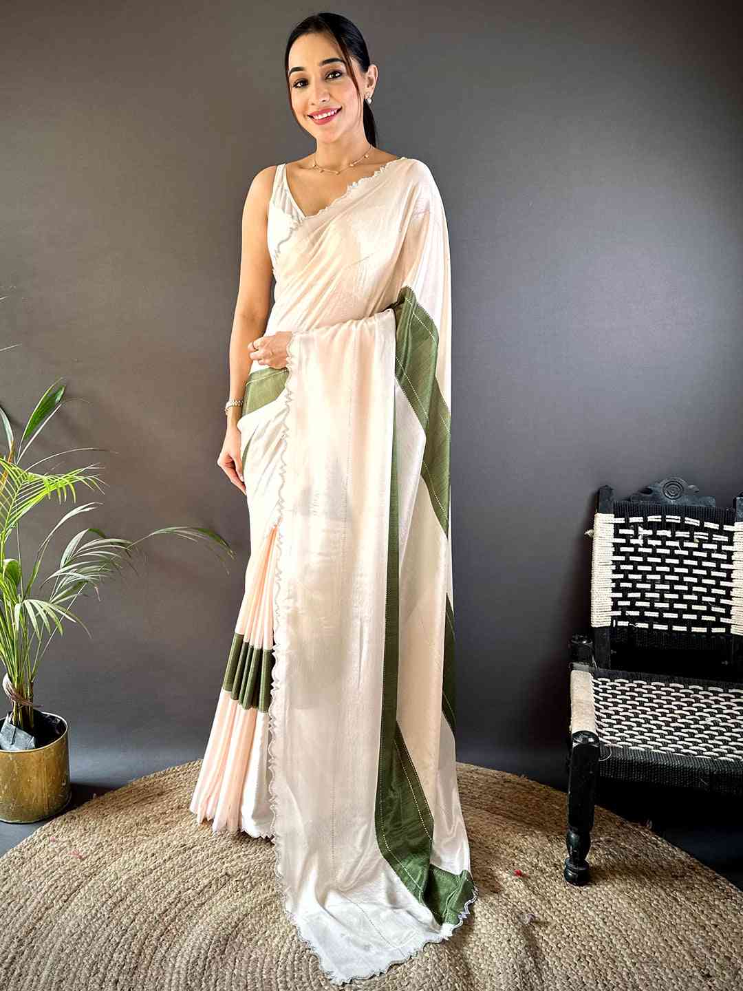 Opulent Charm Chiffon Stone Saree by My Store