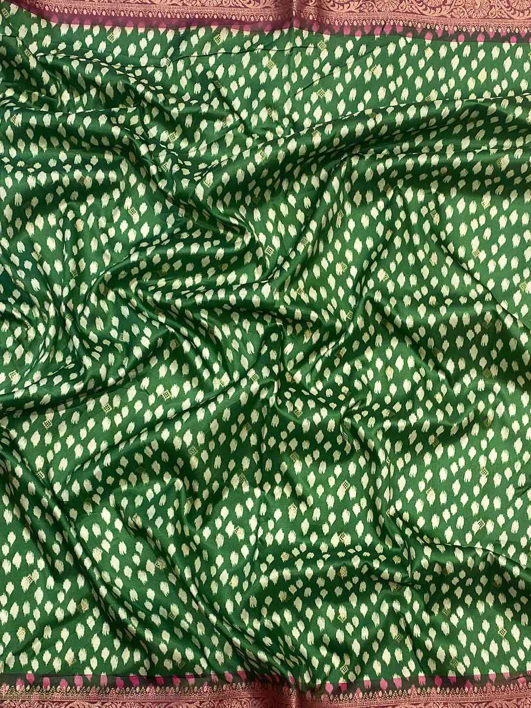 Pure Banarasi Soft Silk With Patola Pallu on Saree in Cream Colour by My Store