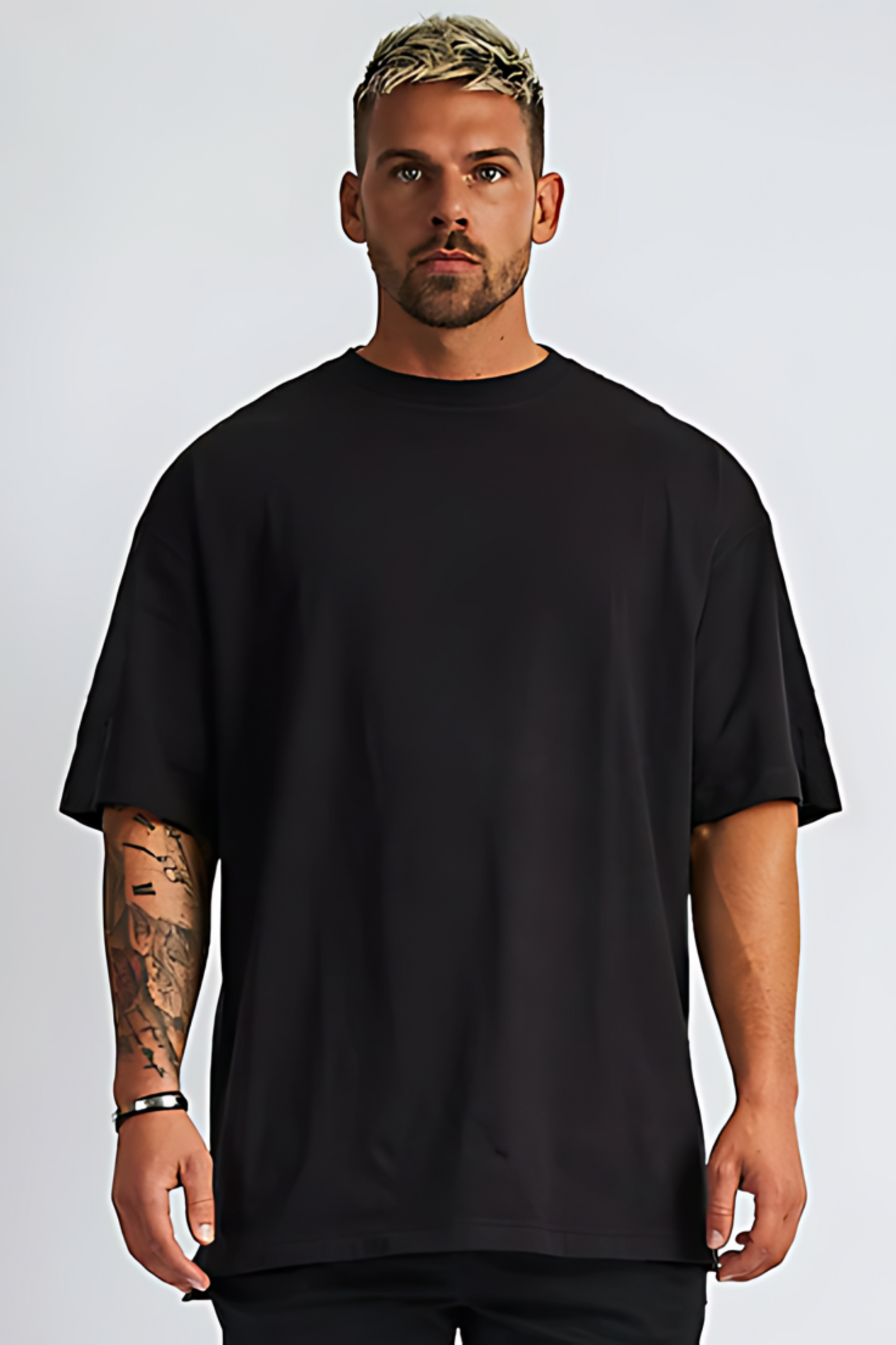 Oversized T shirt Plain t-shirt - Crazy Bee- Plain Black