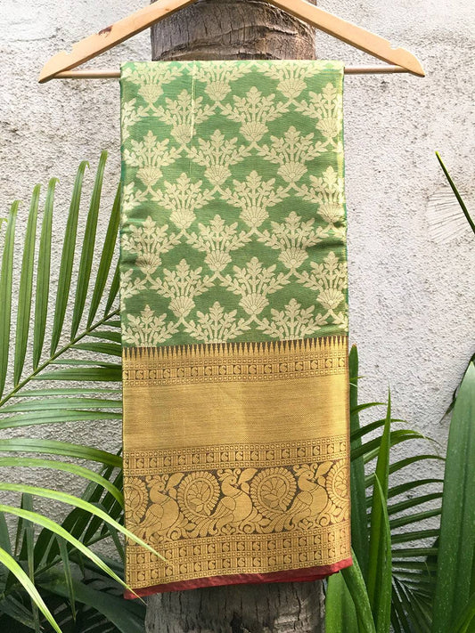Designer One Gram Gold Tissue Kanjivaram Soft Silk Saree by My Store