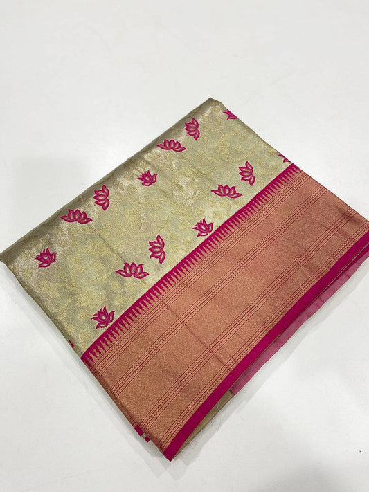 Golden Heritage Lotus Saree by My Store