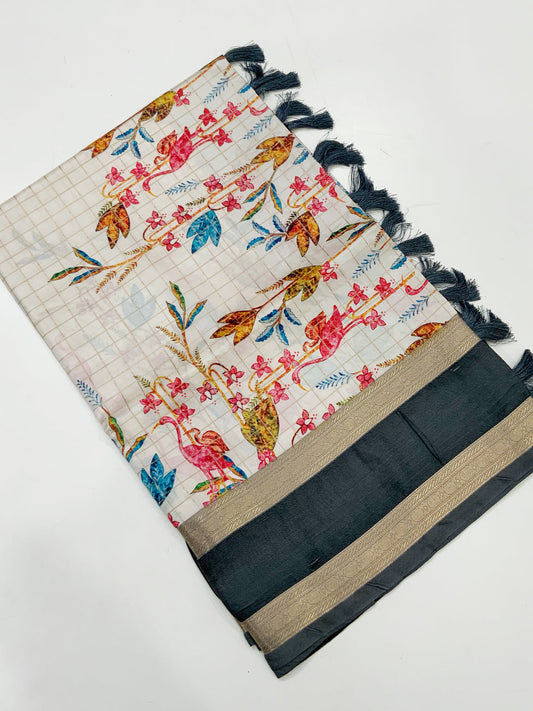 Regal Kalamkari Satin Bentex Gadwal Saree by My Store