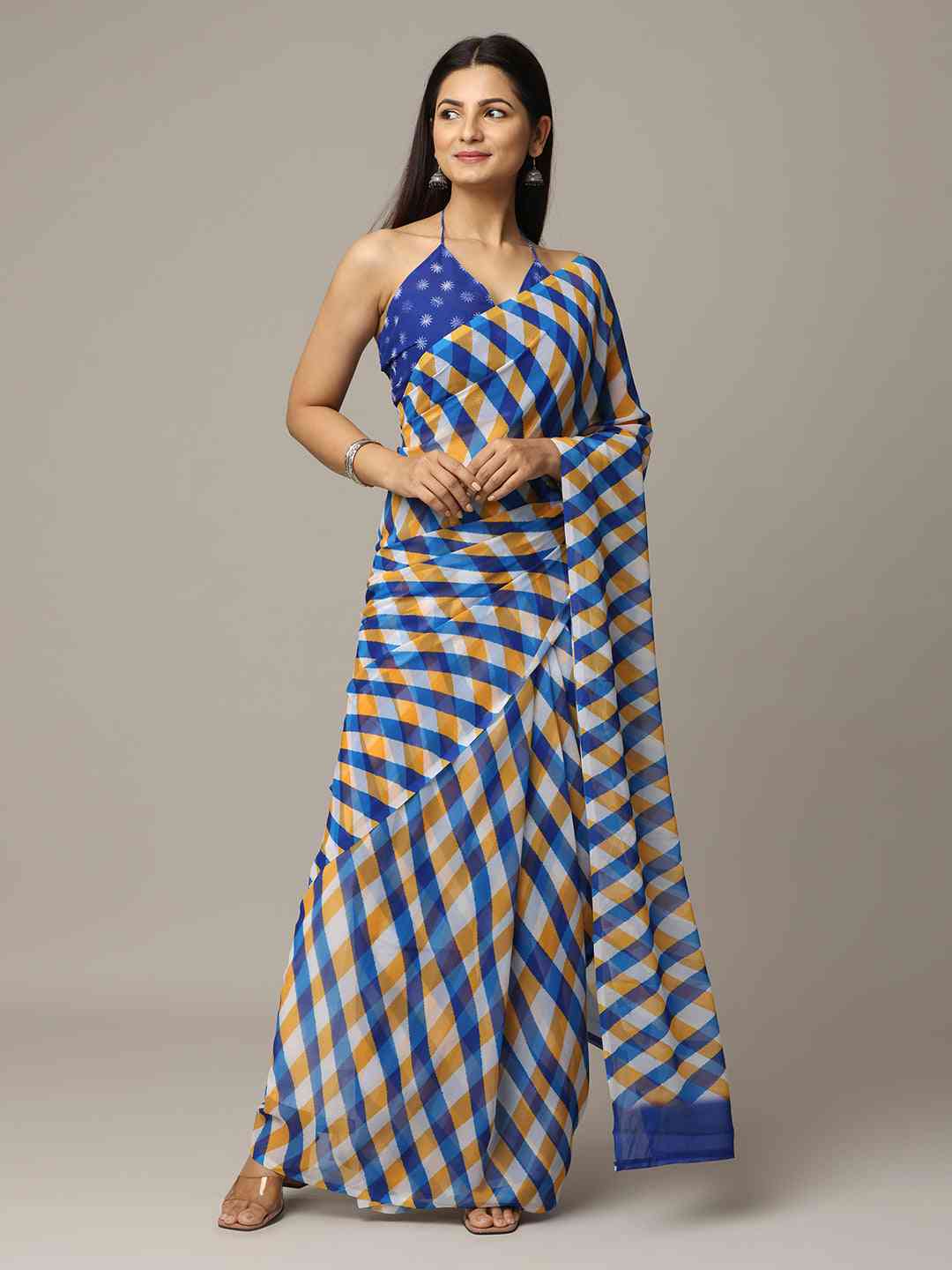 Leheriya Soft Georgette Digital Print Party Wear Saree by My Store