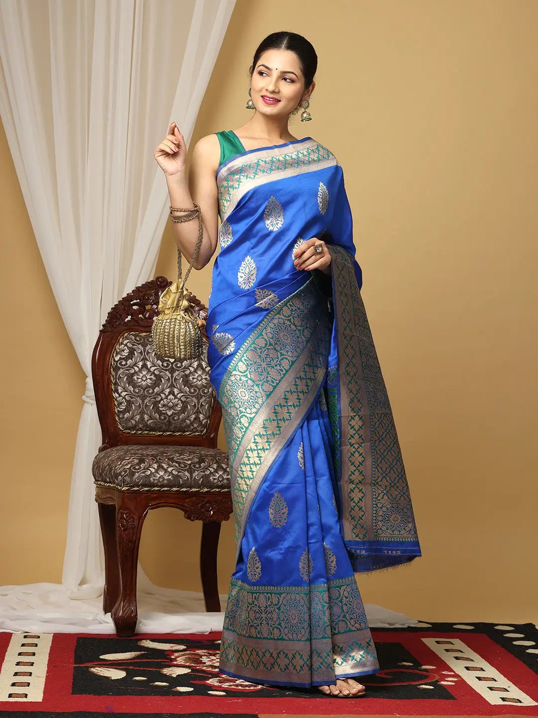 Banarasi Katan Silk Zari Design Festive Wear Saree