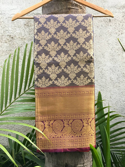 Stylish One Gram Gold Tissue Kanjivaram Soft Silk Saree by My Store