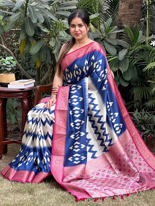 Banarasi Soft Silk Adorns With Zari Patola Pallu Saree