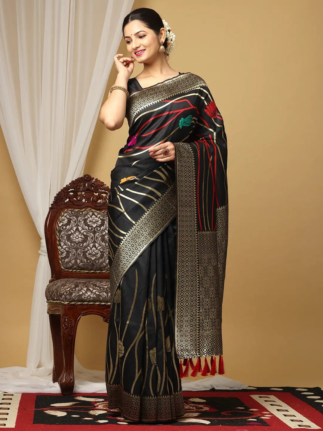 Banarasi Katan Silk Zari Design Festive Wear Saree by My Store