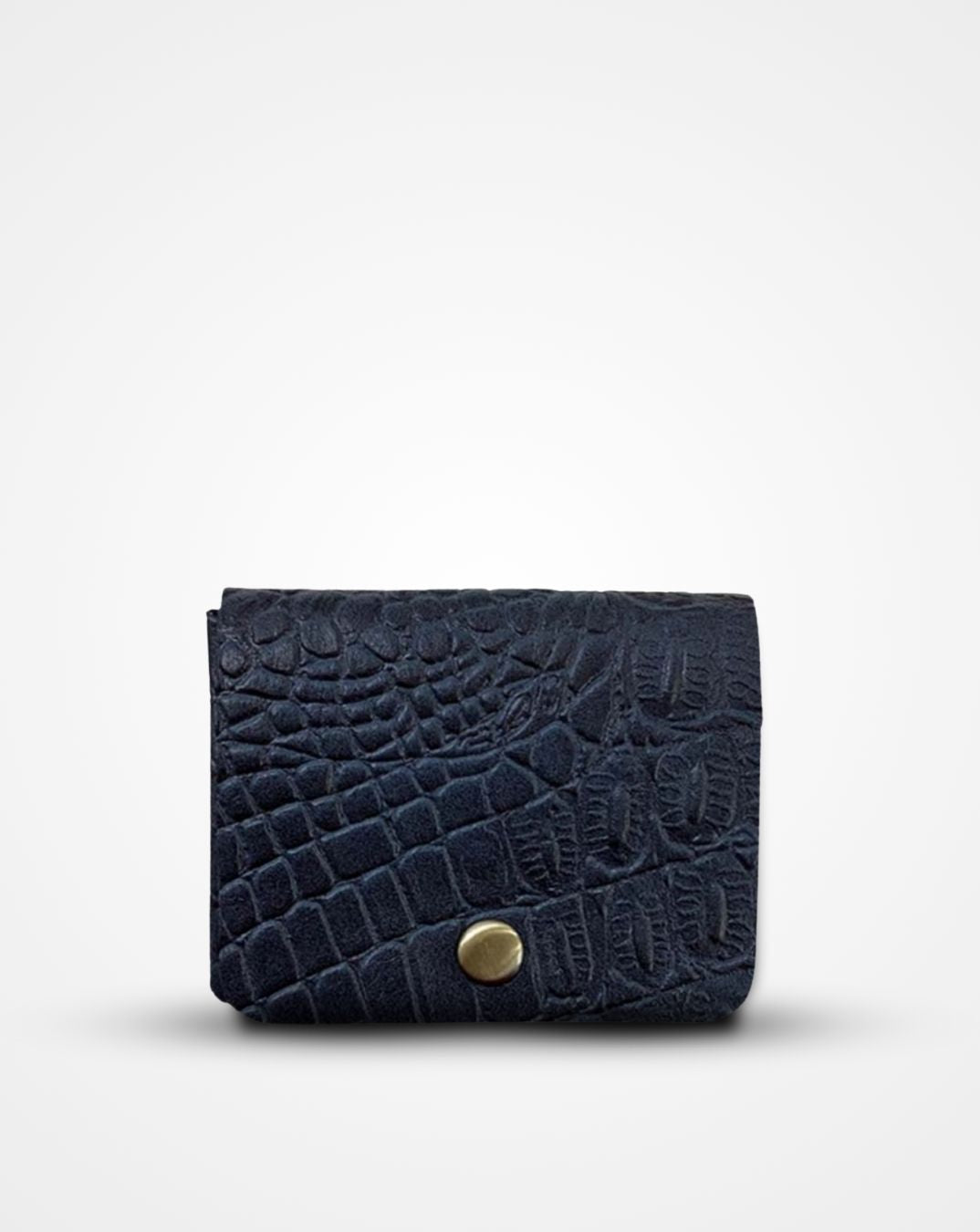 Blue croc print native batua