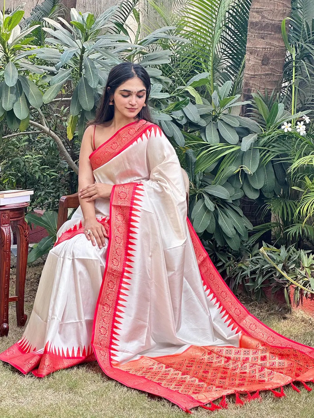 Banarasi Soft Silk Patola Print Saree by My Store