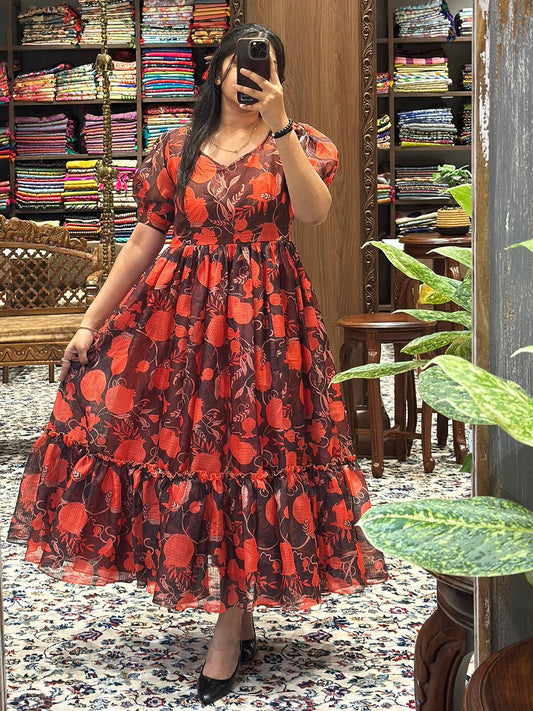 Scarlet Bloom Floral Kota Midi by My Store
